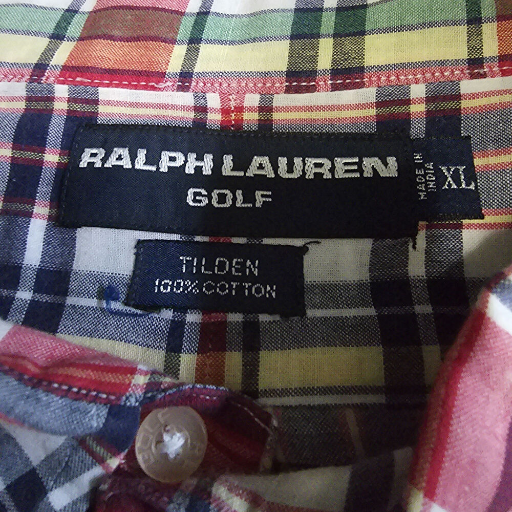 Ralph Lauren Golf Tilden Button Down Short Sleeve Shirt Red Plaid Men XXL/2XL - Picture 2 of 4